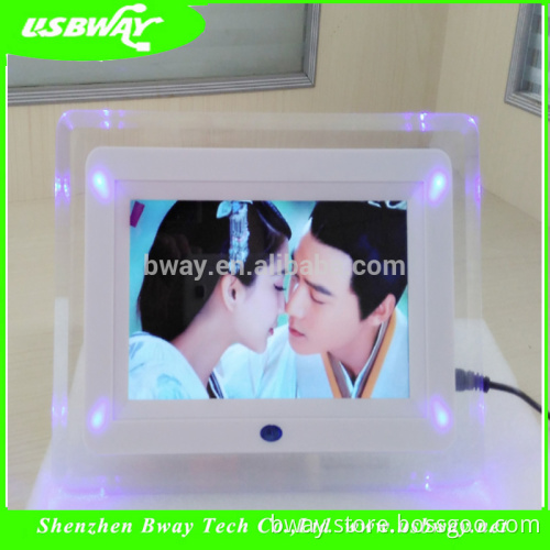Alibaba japan in english electronic Picture frame 7'' HD TFT-LCD alarm cock MP3 MP4 movie player for wedding digital Photo frame